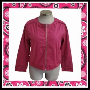 PINKISH RED ☆ CROPPED ☆ ZIP FRONT JACKET ☆ 1X ☆  NWOT